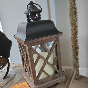 Rustic Black and Brown Lantern Candle Holder